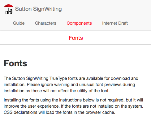Sutton SignWriting Fonts